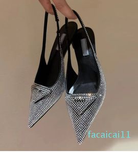 Chaussures de soirée pantoufle sans lacet Slingback talon 5.5 cm sandale talon aiguille chaussure habillée pour femmes chaussures de créateurs