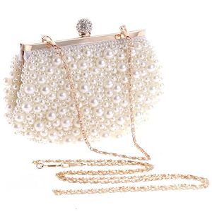 Avond Bruiloft Clutch Handtas Pareltas Jurk Diner Kleine Portemonnee Bruidsmeisje Wit 240106