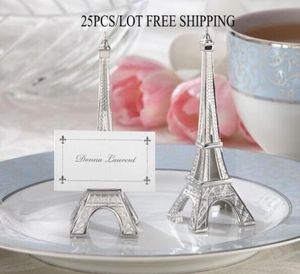 Favores de eventos y fiestas del titular de la tarjeta del lugar de la Torre Eiffel con tarjeta de nombre a juego para decoración de mesa de boda 25PCS7486434