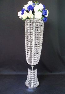 Décor d'événement trompette en métal vase de mariage/route de plomb en forme de coeur/grands supports de fleurs en gros