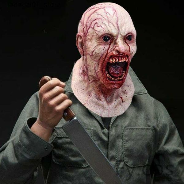 Suministros para fiestas de eventos Otro disfraz de Halloween Cosplay Scary Full Face Skull Mask Película de terror Zombie Alien Infected Latex Headgear Q281