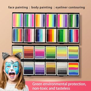 Evenementfeestje Leveringen Professional Face Art Painting Kit Split Cake Body Paint Neon Colors Cosmetics 240409