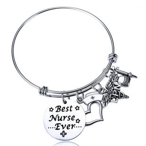 Ever Pendentif Bracelet Bracelet Graduation Cadeau Bijoux Caducée Cap Stéthoscope Charmes Filles Bracelets En Acier Inoxydable