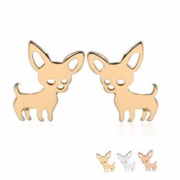 Everfast 10pair lot Chihuahua Baby Dog Oreing Bringle en acier inoxydable Moucles d'oreilles Accessoires Bijoux pour enfants GRILS FEMMES EFE069238H