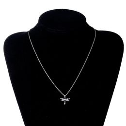 EVERFAST 10 St Veel Leuke Dragonfly Hanger Kettingen Rvs O Ketting Chokers Colar Insect Ketting Sieraden SN029206O