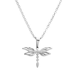 EVERFAST 10 St Veel Leuke Dragonfly Hanger Kettingen Rvs O Ketting Chokers Colar Insect Ketting Sieraden SN029287G