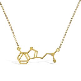 Everfast 10 stk/partij Nieuwe DMT Molecuul Vorm Lange Hangers Biologie Molecuul Ketting Mix Veel Link Chain Wetenschap Sieraden voor Vrouwen Mannen EFN016-C