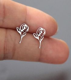 Everfast nouveauté amour Rose fleur boucle d'oreille minimaliste en acier inoxydable boucles d'oreilles goujons mode oreille bijoux pour femmes filles T1049723938
