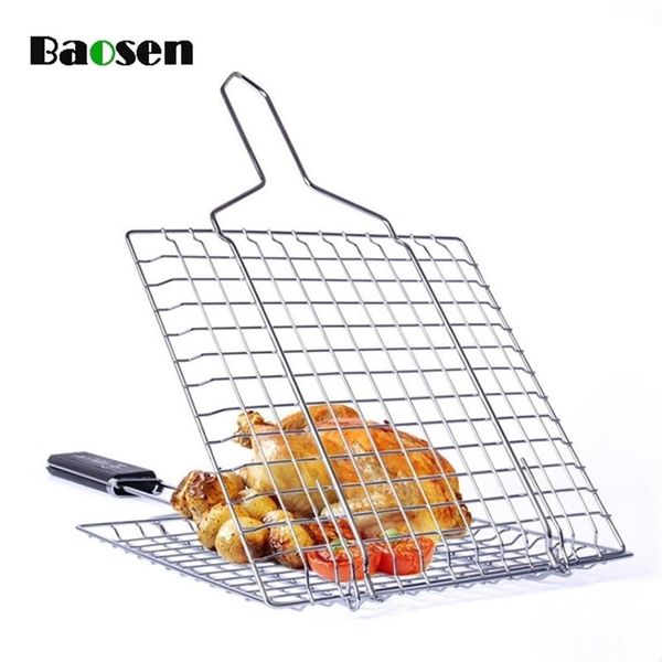 Everhome 1 Uds. Parrilla de barbacoa de acero inoxidable mallas para barbacoa pescado pollo parrilla herramientas para barbacoa accesorios de cocina T200506233z