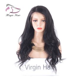 Evermagic Lace Front Human Hair Wigs para Womem encantador Hermoso peinado brasileño de la Virgen Hair Wave 8-22inch color natural
