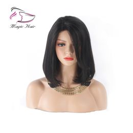 Perruques courtes Bob Lace Front perruques pour femmes droites brésiliennes Remy cheveux pleine dentelle perruques de cheveux humains pré plumées avec des cheveux de bébé