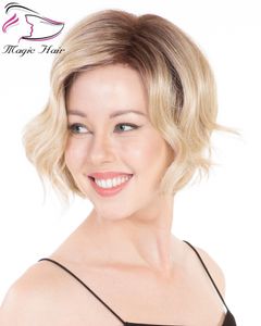Evermagic ondulé bob cheveux coupe couleur 1bT613 # pleine perruque de dentelle 130% densité remy cheveux humains haute qualité brésilienne bob perruque pour les femmes