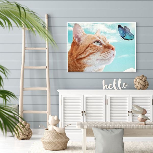 Evershine 5d Diamond Painting Cat Cross Crostt Stitch Full Square Mosaic Animal Nouveau arrivée AB Driverie Fleur Fleur Fleur Fleurée Handmade