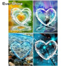 EverShine-pintura de diamante 5D, mosaico de diamantes de imitación de corazón cuadrado, bordado de paisaje, punto de cruz, decoración del hogar 246n