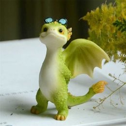 Everyday Collection Resin Simulation Magic Animal Dragon Dinosaur Miniatuur Fairy Garden Terrarium Bonsai Decor Figurine 220115