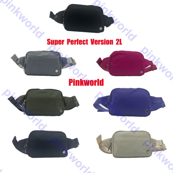 Bolsa de cinturón para todas partes Grande 2L Super Perfect Versio Pinkworld Logotipo plateado Venta directa de fábrica de la más alta calidad Bolsa de cintura Gimnasio Fanny pack Bolsas al aire libre