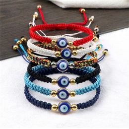 Boze Oog Gevlochten Armband Geluk Rood Zwart Kleur Draad Paar Ketting Handgemaakte Gebed Bangles Pulsera Sieraden Cadeau Voor Vriend GC2215