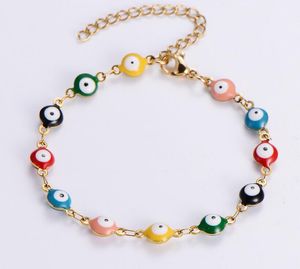 Evil Eye Charm Chain Armband voor Vrouwen Klassieke Rvs Wrap Bangle Damesmode Sieraden Gift 6 Kleuren