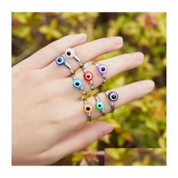 Boze Oog Vinger Band Ringen Voor Vrouwen Gift Turkse Lucky Handgeweven Koperdraad Open Ring Groothandel Drop Delivery Otaln