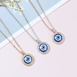 Boze oog ketting derde blauwe ogen amulet hanger sierlijke ojo gouden ketting ketting kabbalah bescherming verstelbare mode-sieraden cadeau voor vrouwen en meisjes