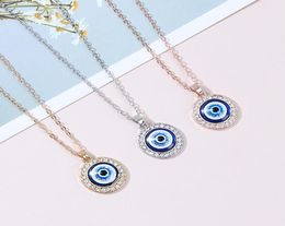 Collier pour les yeux diaboliques Troisième yeux bleus Amulet Pendant Dainty Ojo Gold Chain Collier Kabbalah Protection Ajustement Bijoux de mode Gif5883824