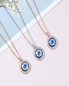 Collier pour les yeux diaboliques troisième yeux bleus Amulet Pendant Dainty Ojo Gold Chain Collier Kabbalah Protection Ajustement Jewelry Fashion Gif9081976