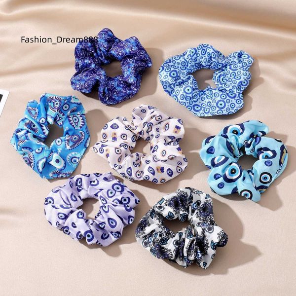 Evil Eye Scrunchie Protection Pack Grande Taille Tissu Lucky Evil Eye Scrunchies Pour Dames Cadeau Accessoire De Cheveux