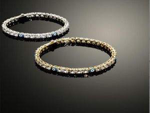 Evil Eye Tennis Bracelet Hip Hop armbanden voor vrouwelijke blauwe stenen kralen Bracelet Mens Jewellery4636575