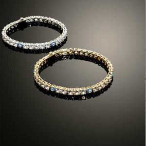 Bracelet de tennis pour les yeux maléliques bracelets hip hop pour femmes Blue Stone Beads Bracelet Mens Jewellery261c