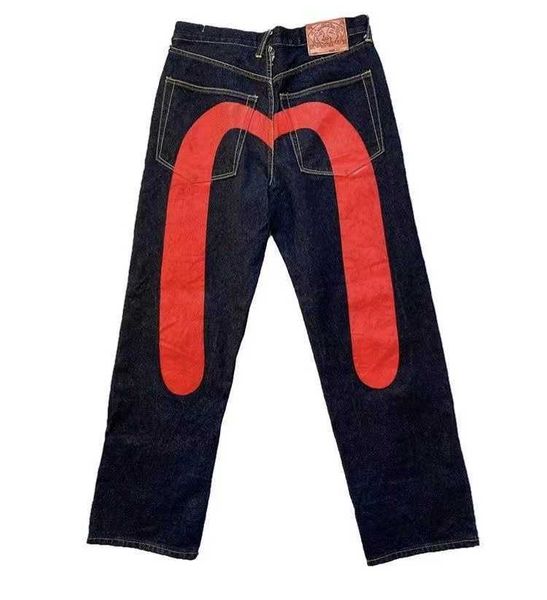 Evisued Jeans Men Jeans Y2K Jeans más vendidos Retro Print Evisulies Jeans Hip Hop Gothic Loose Straight Jeans Evisued Mens Pants Jeans 7777