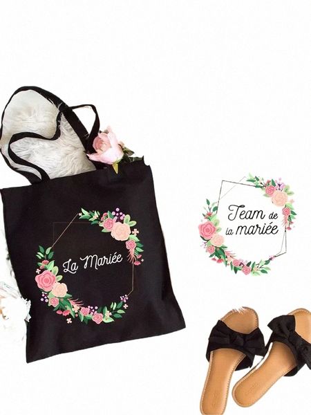 Sacs evjf Team Bride Bachelorette Tote Bags Sac fourre-tout pour femmes Sacs à main La Mariee Graphic Shop Bag pour Bachelorette Party n0tF #