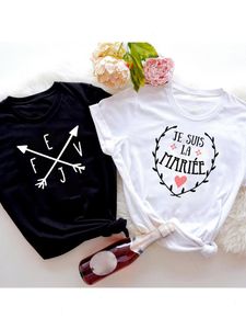 Evjf Team Bride T-shirt Bachelorette Party Graphic Tees T-shirts Mariage Tops Fiançailles