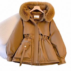 Evnisi Femmes Automne Hiver Cott-rembourré Veste Poche Zipper Parkas À Capuchon Polaire Chaud Lg Manches Taille Cott Manteau Causal Manteau t7xi #