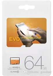 Tarjeta de memoria EVO 64GB Clase 10 UHS-1 Transflash TF Tarjetas individuales con paquete sellado