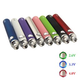 EVOD Precalentamiento VV Vaporizador Batería 1100 900 650 mAh Voltaje variable E Cigarrillo 510 Hilo Vape Pluma eGo-T MT3 CE4 CE5