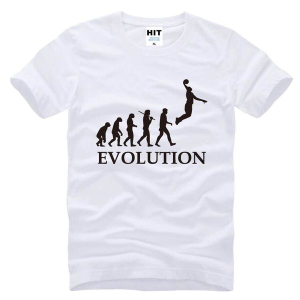 Evolution Basketball sport en plein air drôle cool design designer coton matériel t-shirts à manches courtes tops tee pour hommes mens tops