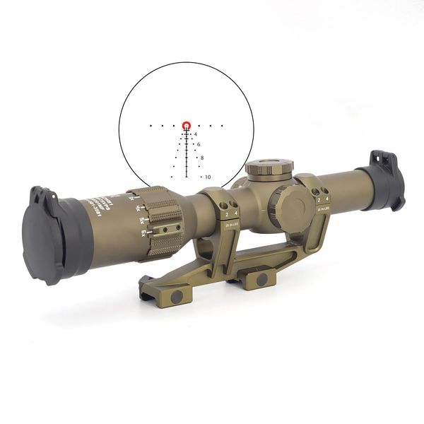 Evolución Gear Rifle táctico Caza Punto rojo Vista Nitrógeno Lleno Óptica completa Alcance de la localización TANGO 6T DVO 1-6X24mm Mira telescópica