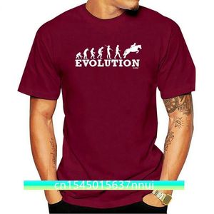 Evolution Paard Springen T-shirt Show Rijden Rit Paardensport Verjaardagscadeau Grappig Merk Katoen Mannen Kleding Mannelijke Slim Fit TShi 220702