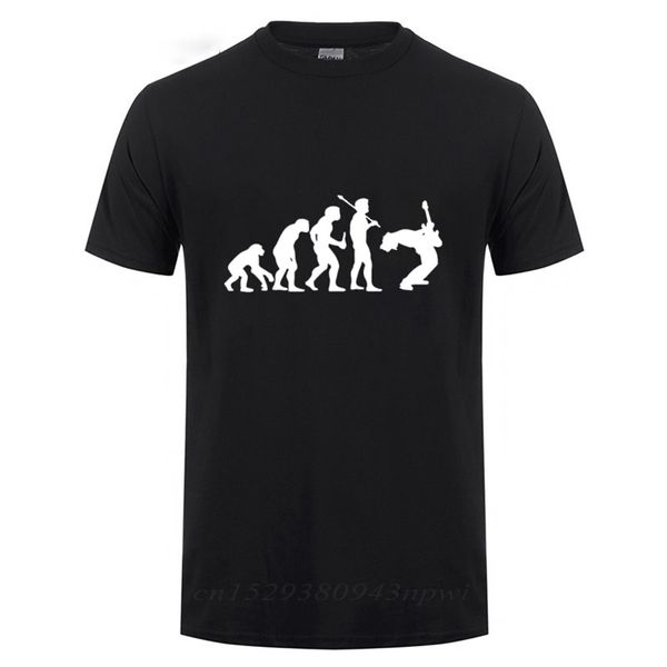 Evolution d'un guitariste musique rock guitare musicien bande métal t-shirt hommes mâle manches courtes coton coton drôle t-shirt 210706