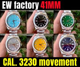 EW factory 41mm Relojes para hombre de alta calidad 3230 Movimiento mecánico completamente automático Relojes de diseño Espejo de zafiro a prueba de agua 100 metros
