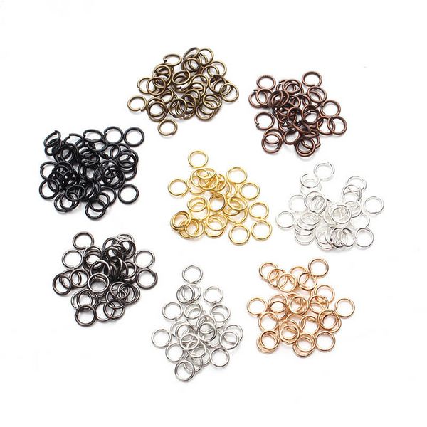 100-200pcs hallazgos de joyería de bricolaje abiertos anillos de salto de salto anillo dividido para joyas que hacen anillos de salto abierto conectores al por mayor de joyas que hacen hallazgos