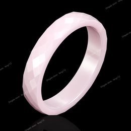 Nuevo 4 mm rosa claro negro blanco hermoso anillo de cerámica cortado a mano para mujer joyería de alta calidad sin arañazos anillo de mujer joyería de moda Anillos Accesorios de joyería