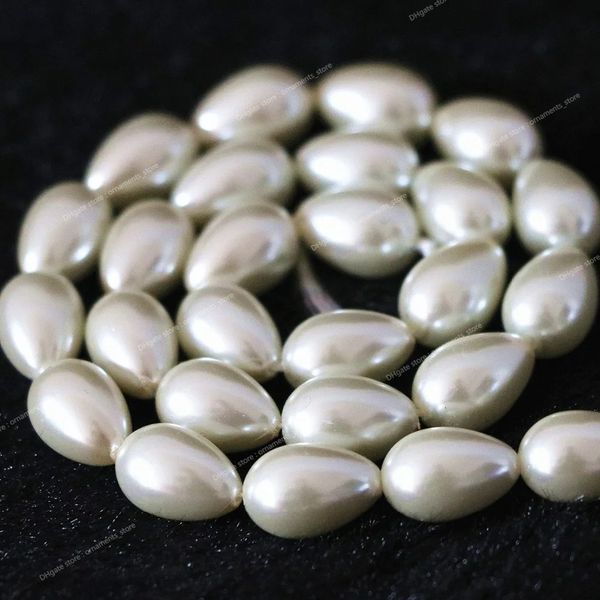 Perle 9*13mm blanc bricolage haut collier pendentif perle faisant Bracelet grossiste fournisseur perles faites à la main larme fabrication de bijoux bijoux de modeBeads Jewelry