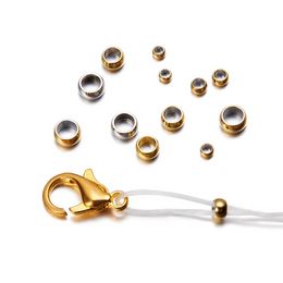 100/120 stcs/lot roestvrijstalen krimp -eind kralen eindstopper spacer terminators tips voor doe -het -zelf sieraden maken bevindingen accessoires sieraden making jewelry bevindingen