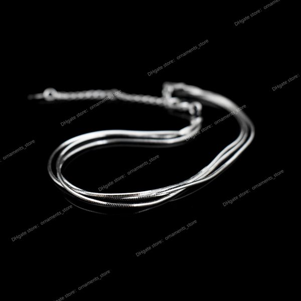 Venta caliente Sexy Beach Multicapa Huesos de Serpiente Tobilleras Cadena de Pie 925 Plata Esterlina Pie Tobillera Pulsera Para Mujeres de Moda Joyería Joyería FinaTobilleras Joyería