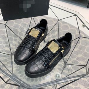 Ewest Chentel Comfortabele lederen metal Fashion Men Casual Party Shades Men Men Flats Lace-Up Zipper Sneakers Black Color MKJKK00050