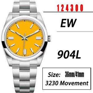 EWF Cal3230 Ew124300 de 41 mm Automático Mismo reloj EW3230 904L V3 Serie de acero inoxidable amarillo El dial para hombres garantizado Et Fblsc