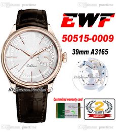 EWF Cellini Date 50519-0009 A3165 Reloj automático para hombre 39 mm Oro rosa Esfera plateada Cuero marrón Relojes Super Edition Misma serie Tarjeta de garantía Puretime E5