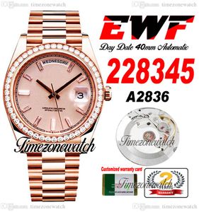 EWF Daydate 40mm 228345 A2836 Automatic Mens Watch Diamonds Centr