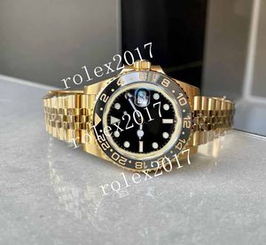 EWF Factory II 126718GRNR 904L 18k geel goud YG zwarte wijzerplaat stippen op YG jubileumarmband EW 3285 zwart/grijze keramische beze automatische horloges
